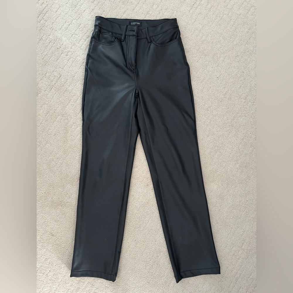 Faux leather pants